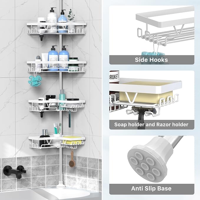 Shower Caddy Tension Pole Corner - Image 6