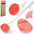 Silicone Back & Body & Face Scrubbers Set 4PCS, 15.35’’ Soft Back Scrubber by GEENOA