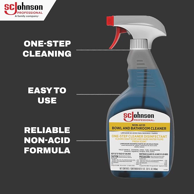 SC Johnson Professional Non-Acid Bowl and Bathroom Cleaner, Disinfectant Cleaner - Image 3