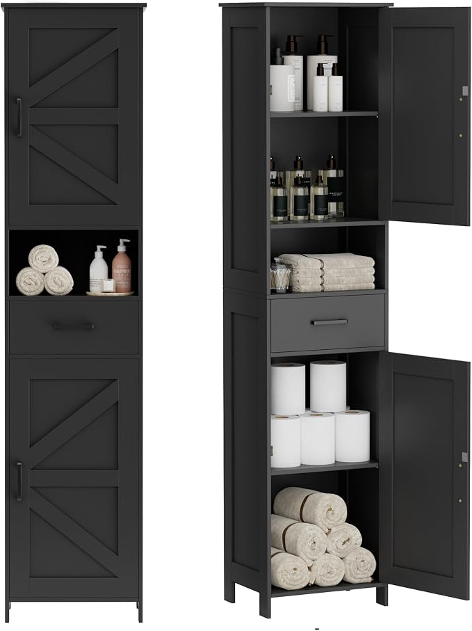 Homhedy 67" H Tall Bathroom Storage Cabinet by Homhedy