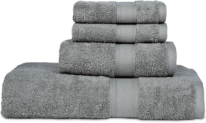 Casa Lino 100% Cotton Bath Towels Set of 4 by CASALINO