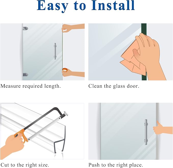 Frameless Shower Door Seal Strip 4 Pack x 39 Inch U - Image 7