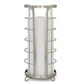 BROOKSTONE, Nickel Toilet Paper Holder, Freestanding Bathroom Tissue Organizer by Brookstone