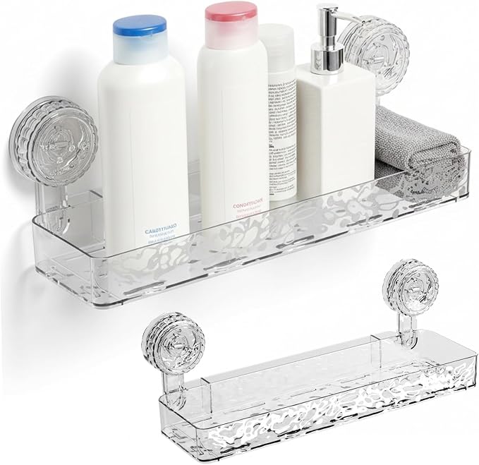 Corrugated Suction Cup Storage Holder, Heavy-Duty Suction Cup Shower Shelf by Unknown