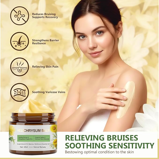 Helichrysum Balm, Natural Soothes & Repairs Bruised & Fragile Skin, Improve - Image 3