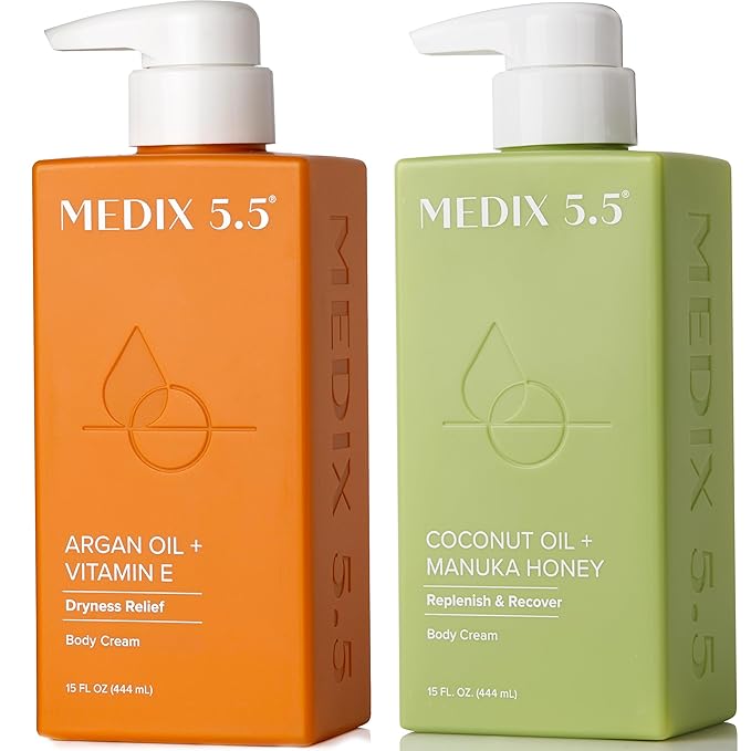 Medix 5.5 Argan Oil + Coconut Oil Skin Care Set Moisturizer Cream Body & Face by Medix55