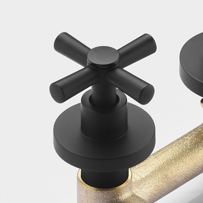 SUMERAIN Wall Mount Tub Filler Matte Black Bathtub Faucet High Flow Two Cross - Image 8