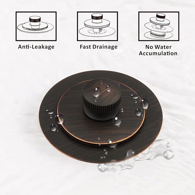 Artiwell Universal Lift and Turn Bath Drain Stopper and Cover, Bathtub Drain - Image 4