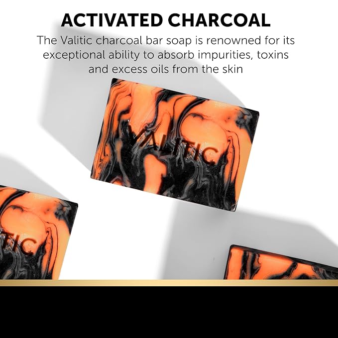 VALITIC Charcoal Kojic Acid Turmeric Black Soap Bar Dark Spot Remover - Image 2