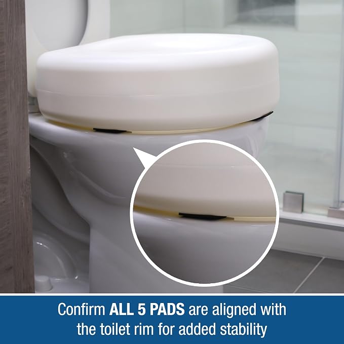 HealthSmart Enhanced Comfort 5" Raised Toilet Seat Risers - Image 11