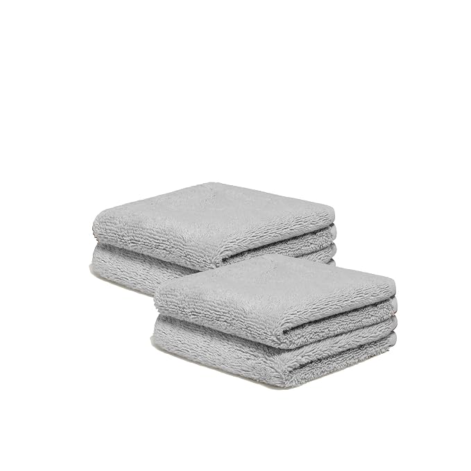 Italic Serene Ultraplush Cotton Washcloth Towel Set, 4 Soft & Absorbent Face by Italic