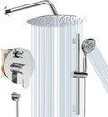SR SUN RISE 12 Inch Shower System, Slide Bar Shower Faucets Sets Complete Round by SRSUNRISE