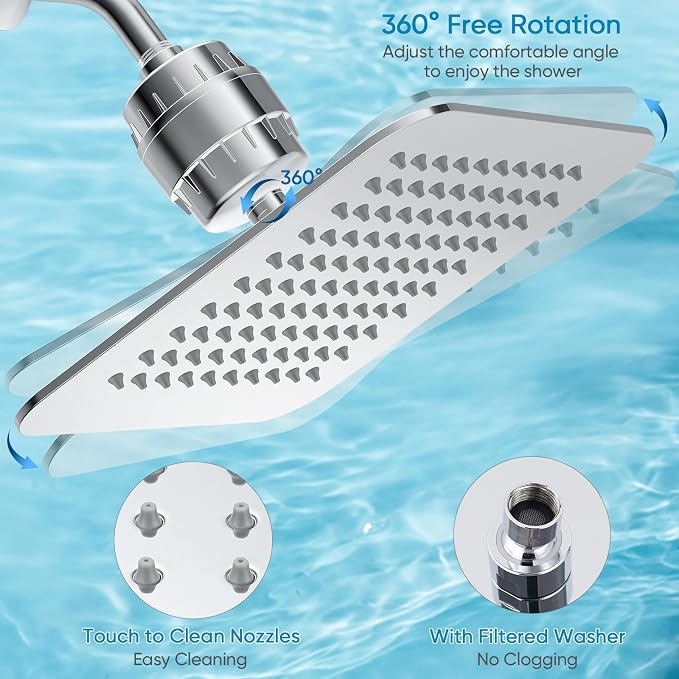 10'' High Pressure Filtered Shower Head Combo 20 Stage Shower Filter - Image 3
