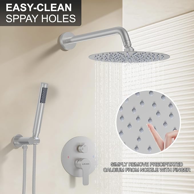 12-Inch Brushed Nickel Shower System: Ultimate High-Pressure Experience - Image 2