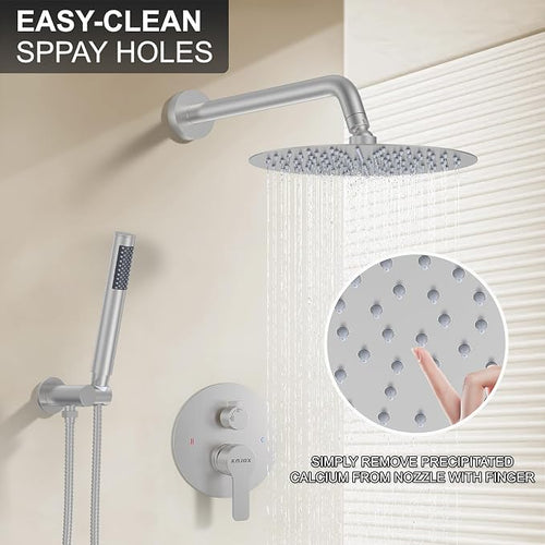 12-Inch Brushed Nickel Shower System: Ultimate High-Pressure Experience - Image 2