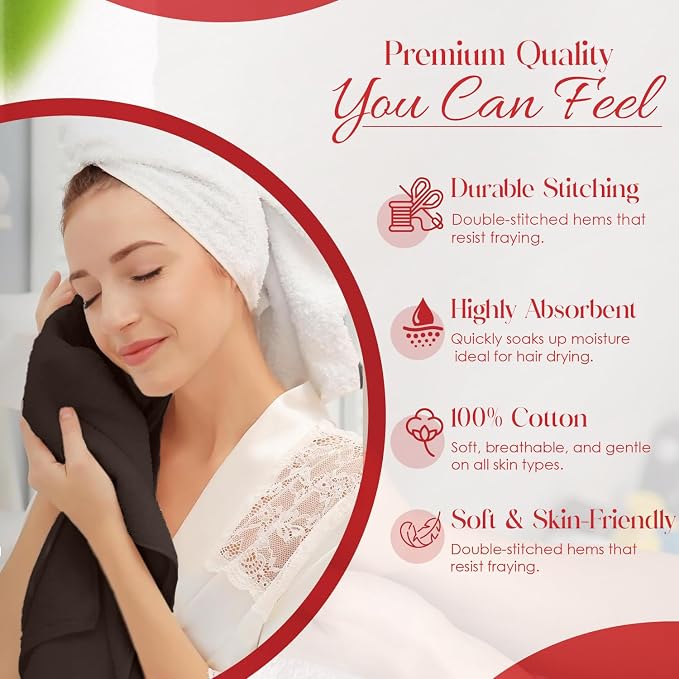 RIVERSIDE 6 Pack Premium Hand Towels Set, 16x28 inches, 100% Ring Spun Cotton - Image 5