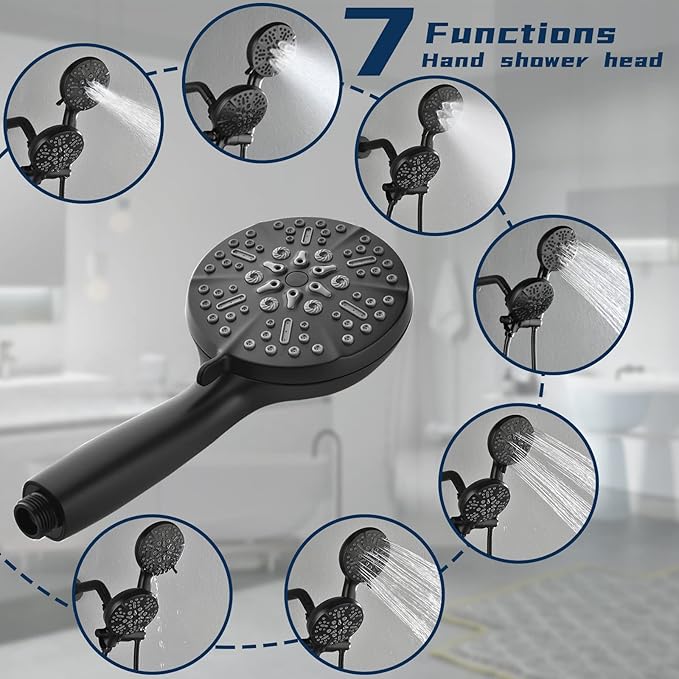 Dual Shower Faucet Set High Pressure Dual 2 in 1 Shower Combo Set Shower System - Image 4