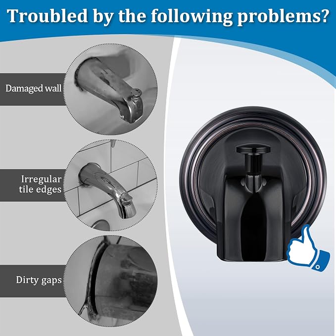 Enhon Metal Tub Spout Cover Ring, Bathroom Faucet Remodeling Wall Plate - Image 3