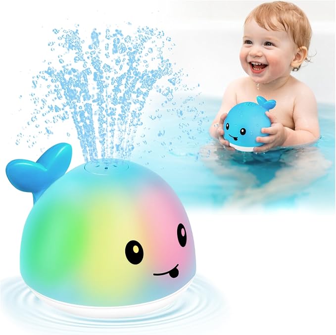 Gigilli Whale Bath Toy Sprinkler, Light Up Bath Toys by Gigilli