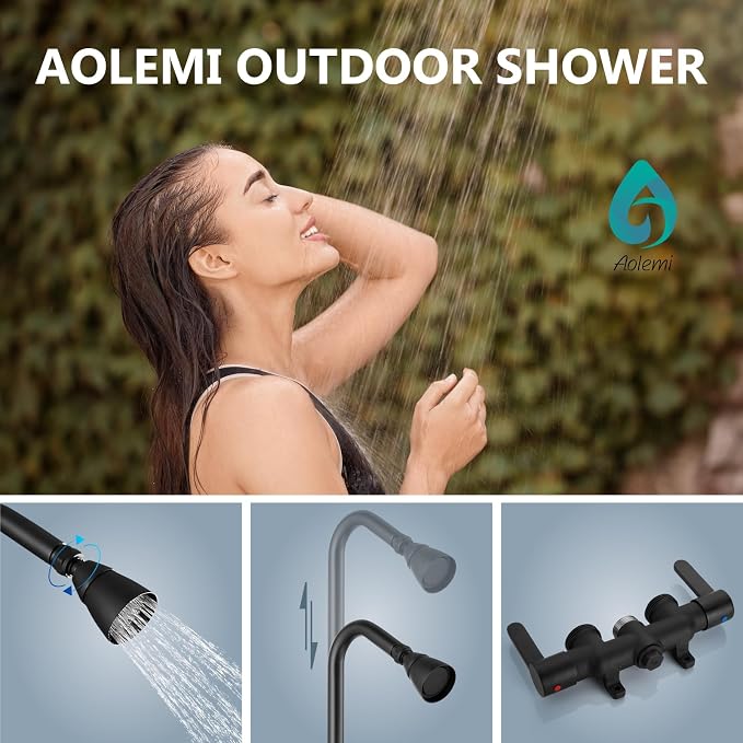 Aolemi Outdoor Shower Fixtures Outdoor Shower Kit Faucet System 3 Inch Center 2 - Image 2