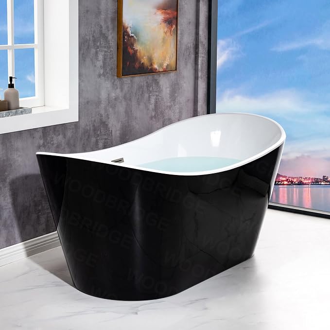 WOODBRIDGE 67" Acrylic Freestanding Bathtub Contemporary Soaking Tub - Image 11