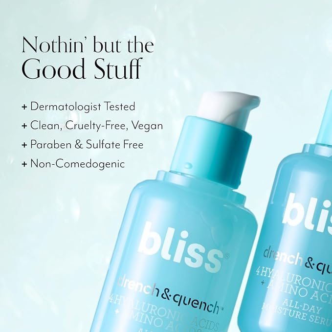 Bliss Hyaluronic Acid Drench & Quench Facial Serum – Hydrating Serum - Image 8