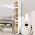 KHNR 5-Tiers Slim Bathroom Storage Cabinet, Foldable Storage Cabinets, Narrow by EnjoyYourLife