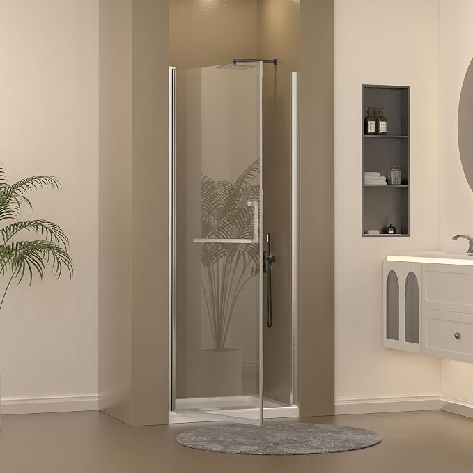 Frameless Pivot Shower Door 29-30" W x 72" H, Pivot Swing Shower Glass Door - Image 7