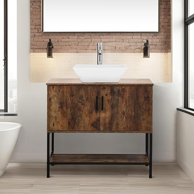 UEV Rustic Brown 36" Bathroom Vanity by YourHomeExcellentVendor