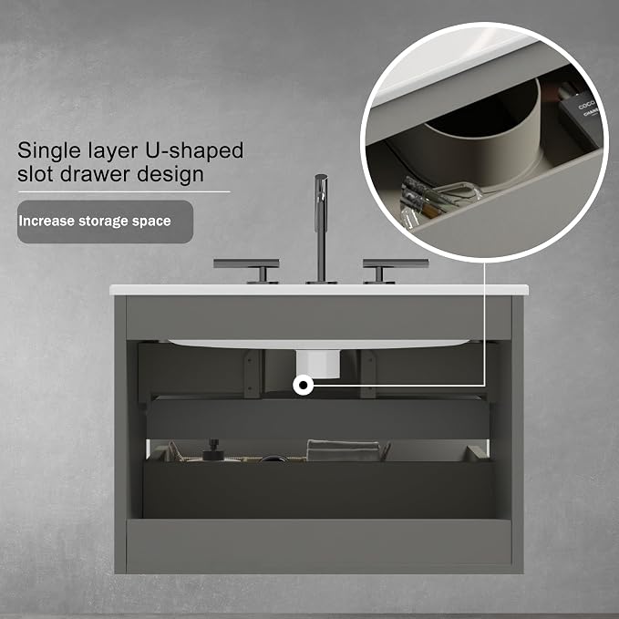 Wall Mounted Floating Bathroom Vanity - Image 6