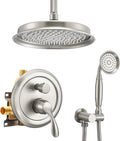 DASAN Rain Shower System Complete Antique Shower Faucet Sets, Brushed Nickel by Dasan