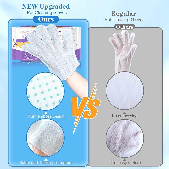 Dog Cleaning Gloves Wipes 15pcs Deodorizing Disposable Pet Grooming Bathing - Image 6