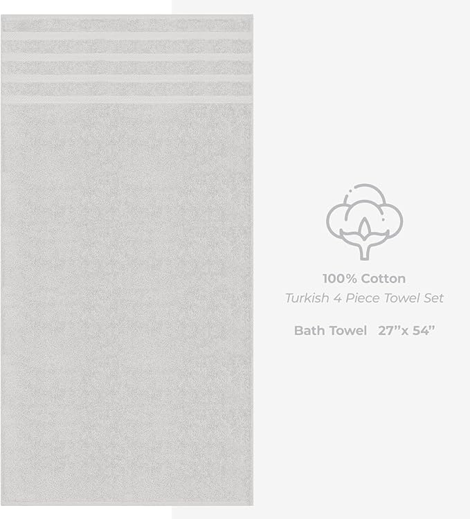 American Soft Linen Luxury 4 Piece Bath Towel Set, 600 GSM 100% Cotton Turkish - Image 5