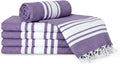 Turkish Cotton Beach Towel Pack of 6 & 1 Boho Tote Bag by Occosa-LuxuryHammamTowels
