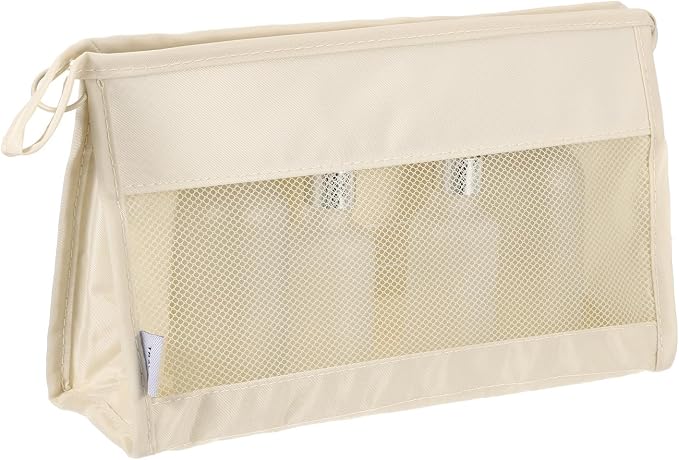 uxcell Mesh Makeup Bag, Large Capacity Travel Zipper Cosmetic Bags, Beach Mesh by uxcell