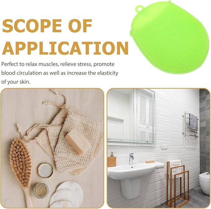 Silicone Body Brush Shower Scrub Glove Spa Massage Bath Mitt Exfoliating Dead - Image 4