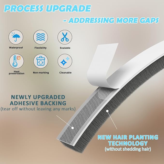 40FT Brush Weather Stripping Door Window Seal - Image 8