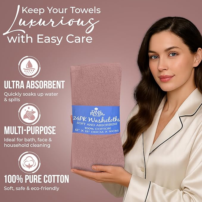 DAN RIVER 24 Pack Wash Cloths for Showering - Image 4