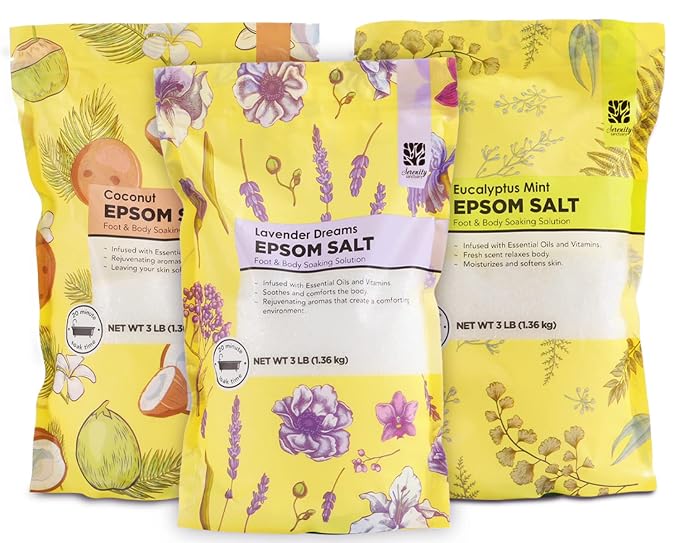 Epsom Salt for Soaking, 9 lb Scented Bath Salts for Women, Lavender & by spaluxetique