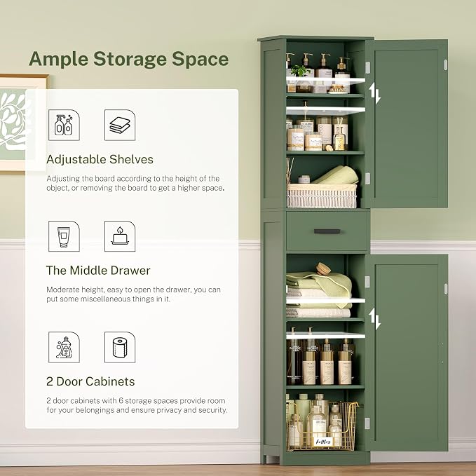 WEENFON Tall Bathroom Cabinet, Storage Cabinet - Image 5