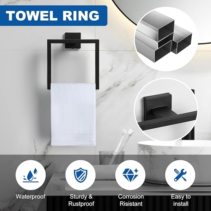Cilee 10-Pieces Bathroom Hardware Set - Image 4