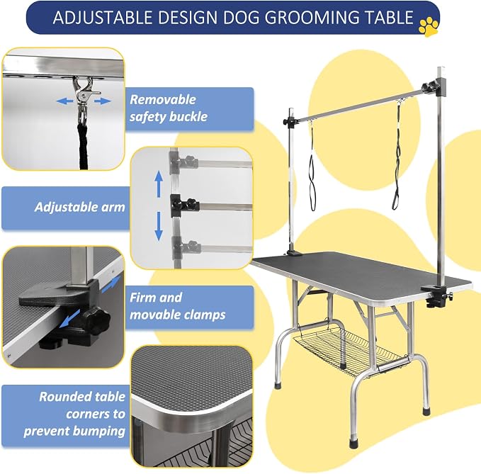 ROOMTEC 36" Dog Grooming Table, Foldable Home Pet Bathing Station - Image 5