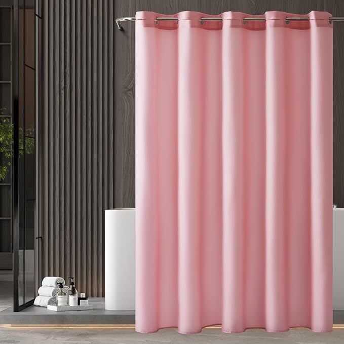 Furlinic No Hook Extra Long Shower Curtain 96 Length, Wahable Fabric Bathroom - Image 4