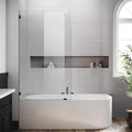 Bathtub Shower Glass Door 34 * 58 Inch, Bathroom Frameless Fixed Shower Door by Unknown
