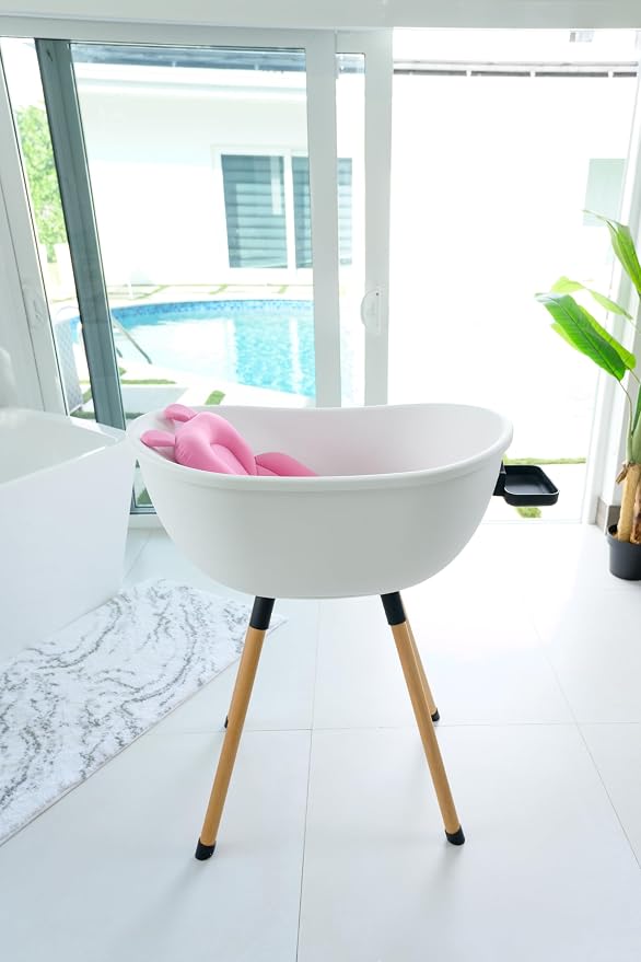 Luxury Baby Bathtub with Wooden Stand – 3-Stage Convertible, Ergonomic & - Image 5