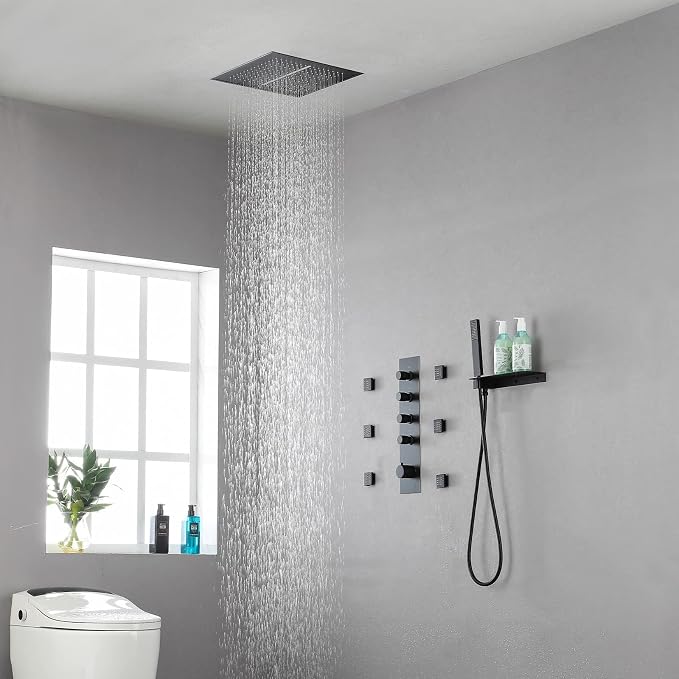 Brass Matte Black 4-Way Thermostatic Shower Diverter Valve - Image 5