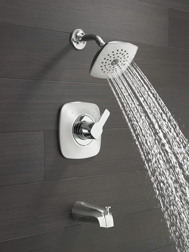 Delta Faucet Modern Single-Handle Chrome Tub and Shower Trim Kit, Shower Faucet - Image 2