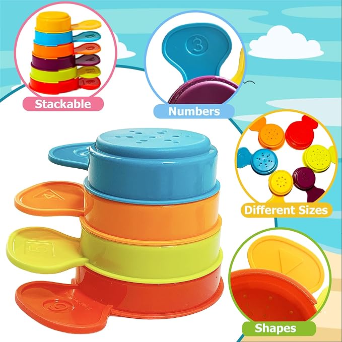 17 PCS Baby Bath Toys for Kids Ages 1-3, Mold Free No Hole Bathtub Toys - Image 5