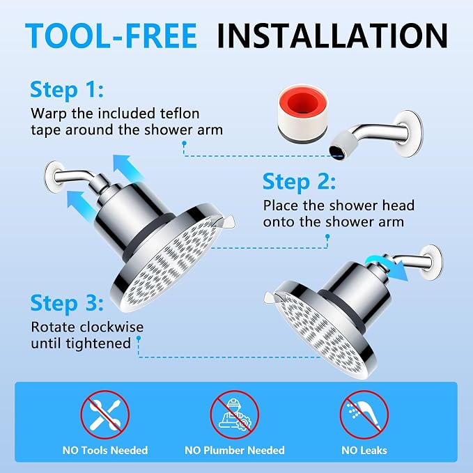 Filtered Shower Head with Filters: Removes Chlorine & Heavy Metals High - Image 7