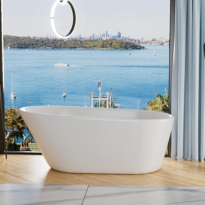 69" Acrylic Freestanding Bathtub, Single Slipper Free Standing Tub, Soaking Tub - Image 9